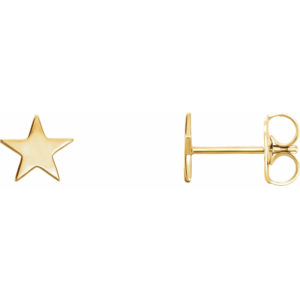14K Gold Star Earrings